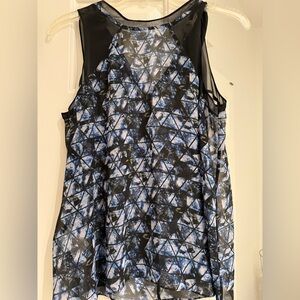 BCBGeneration Black and Blue Patterned Top